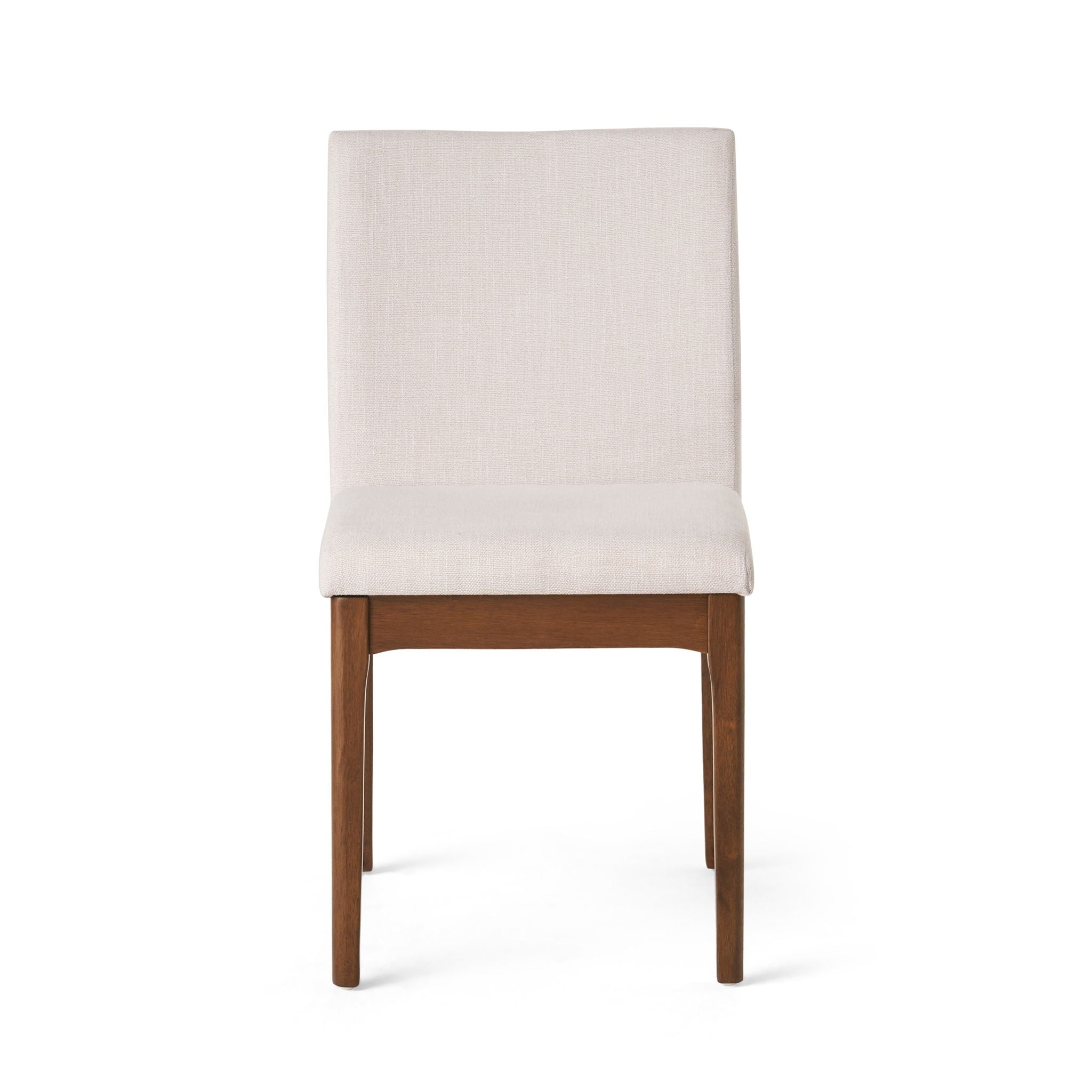 Dining Chairs with Upholstered Seat and Backrest (Set of 2) - Light Beige / Walnut by HouseOfZazla