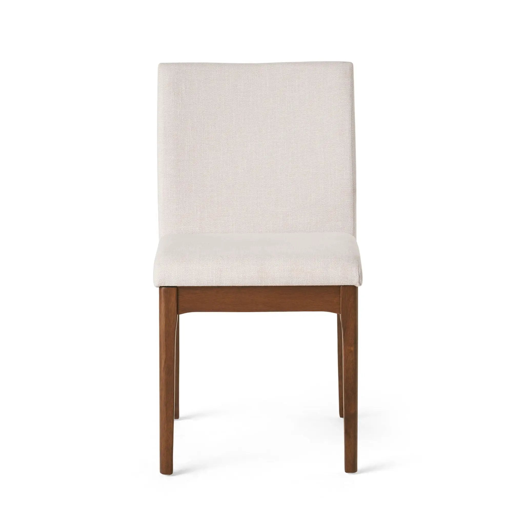 5 Piece Dining Set With Table And Upholstered Chairs - Light Beige / Walnut by HouseOfZazla