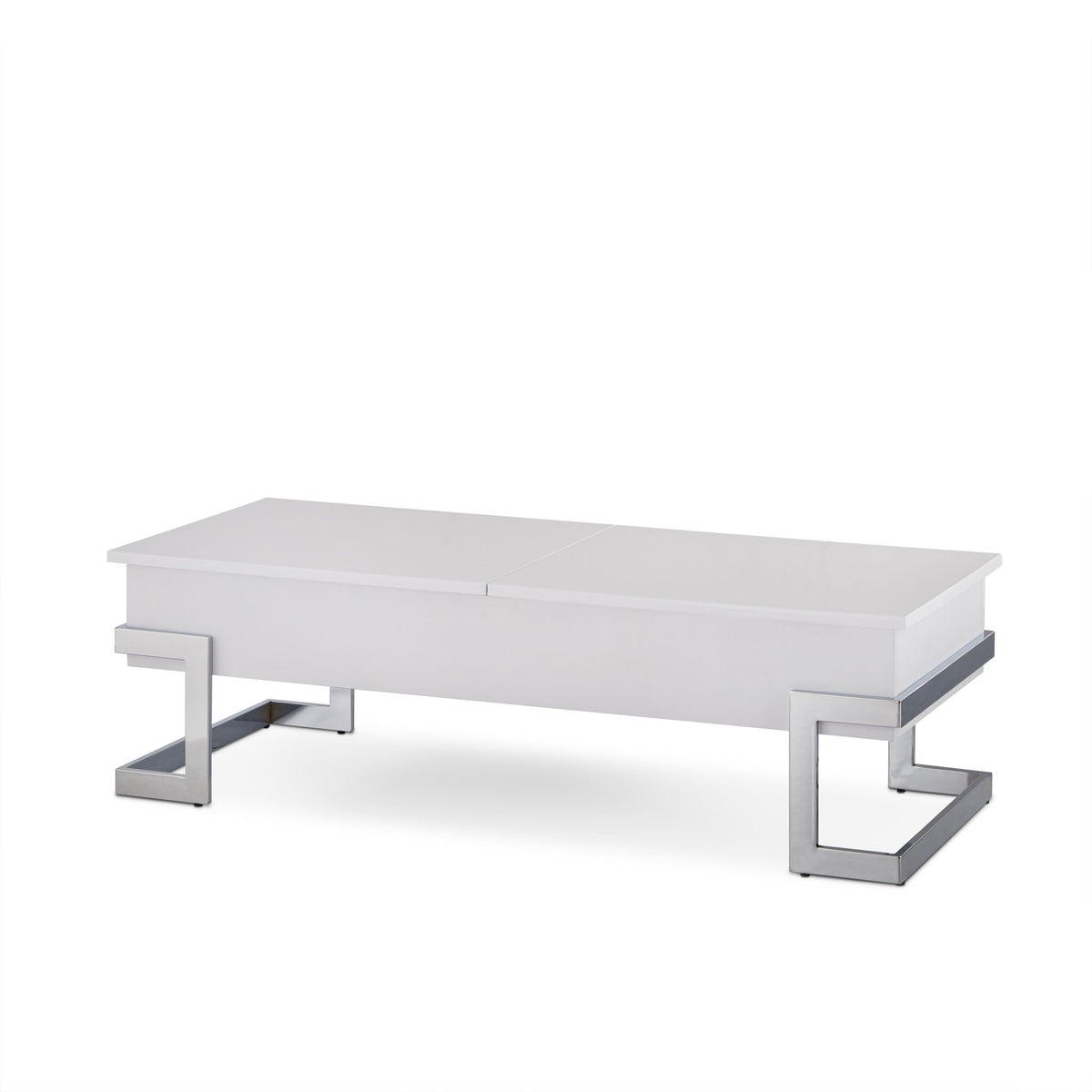 High Gloss Coffee Table with Lift Top and Hidden Storage - Black or White