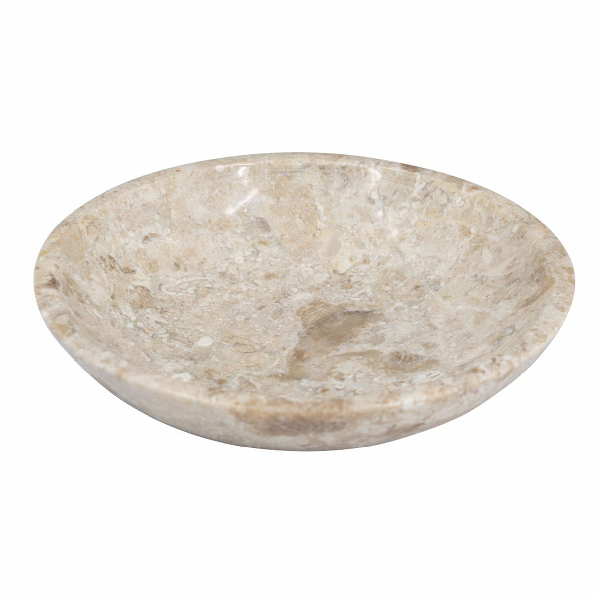 Round Marble Decorative Bowl with Smooth Finish - Cream