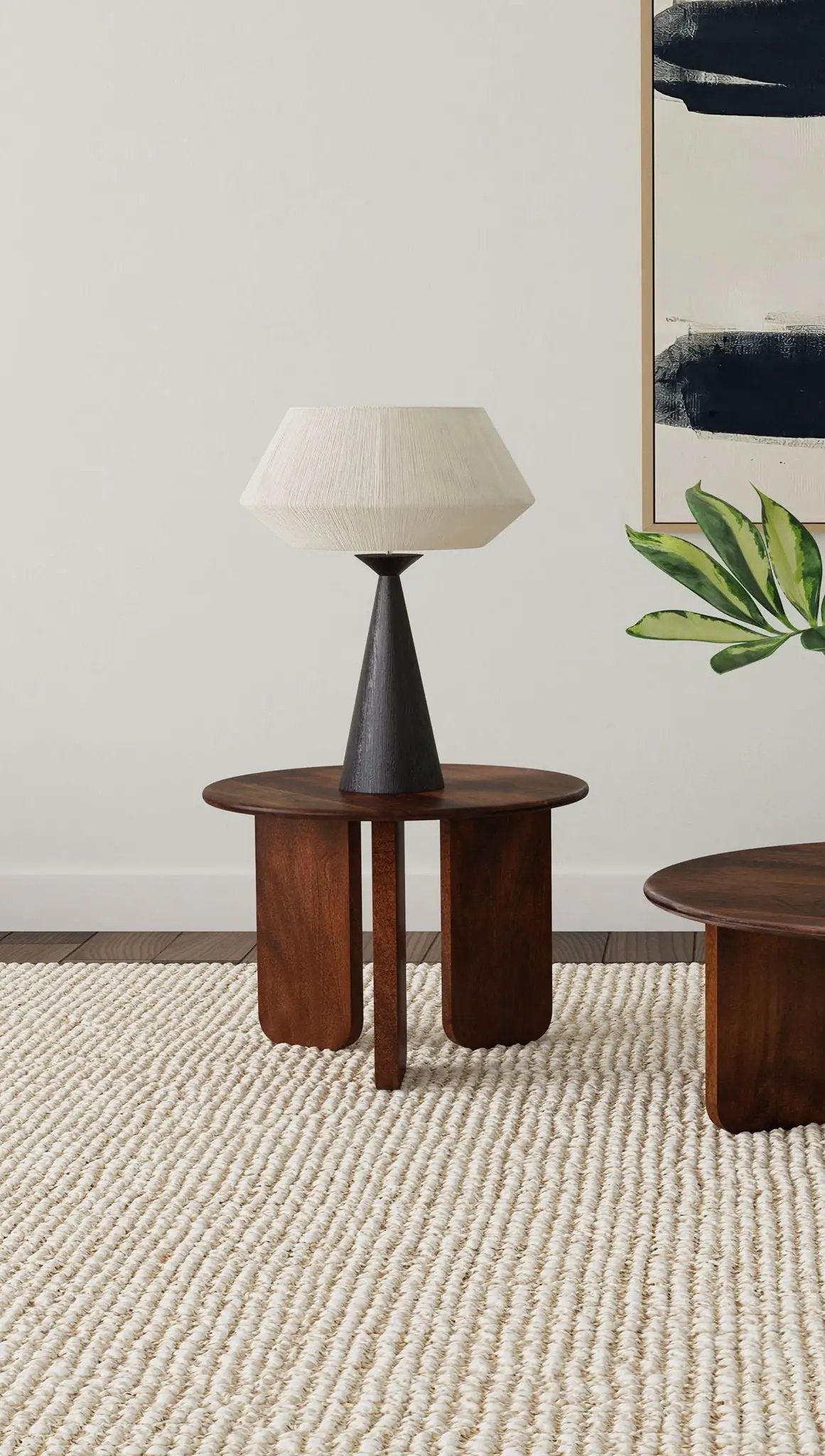 Dale Round Solid Mango Wood Side End Table Brown by Unique Piece Furniture