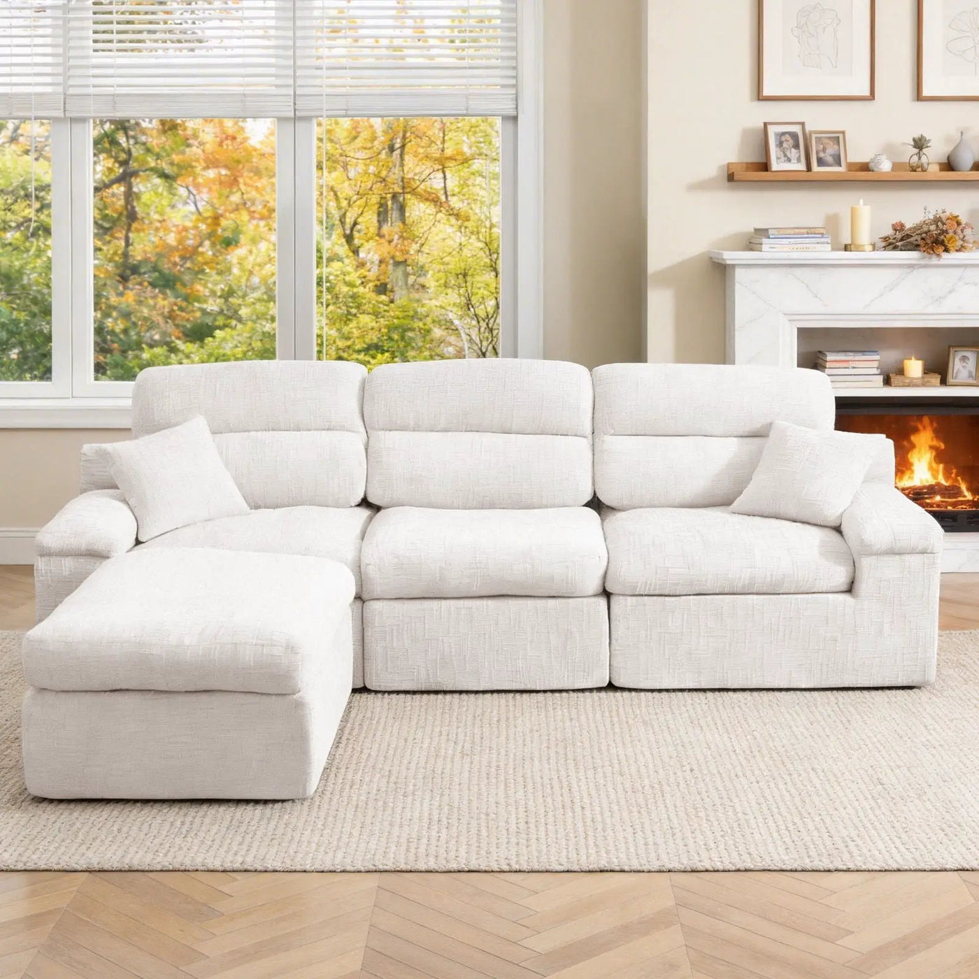 Corner Chaise Sofa With High Backrest by HouseOfZazla