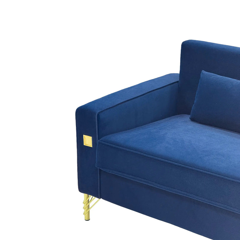 Royal Blue Velvet 2-Piece Sofa Set by HouseOfZazla
