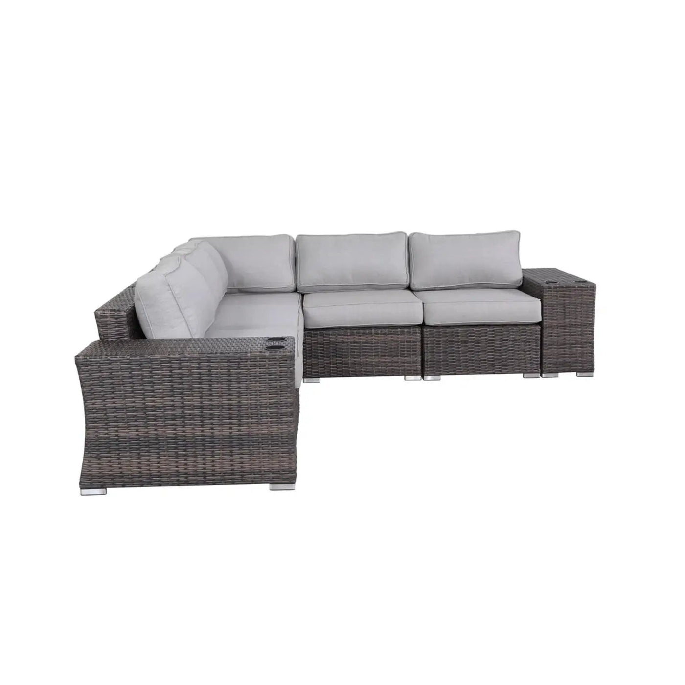 Rattan Sectional Sofa Set With Cushions by HouseOfZazla