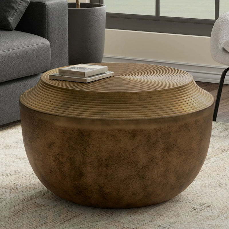 Timmons - Cast Aluminum Coffee Table - Brown by HouseOfZazla