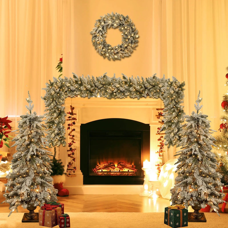 Pre-Lit Christmas Artificial Tree 4-Piece Set by HouseOfZazla