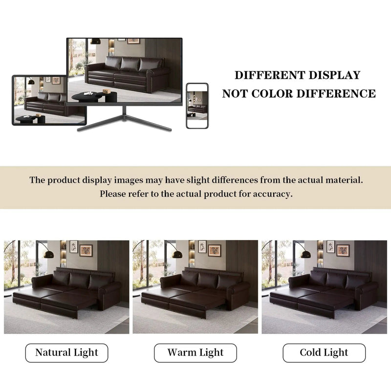 3 In 1 Convertible Sleeper Sofa With Nailhead Trim & Rolled Arm by HouseOfZazla
