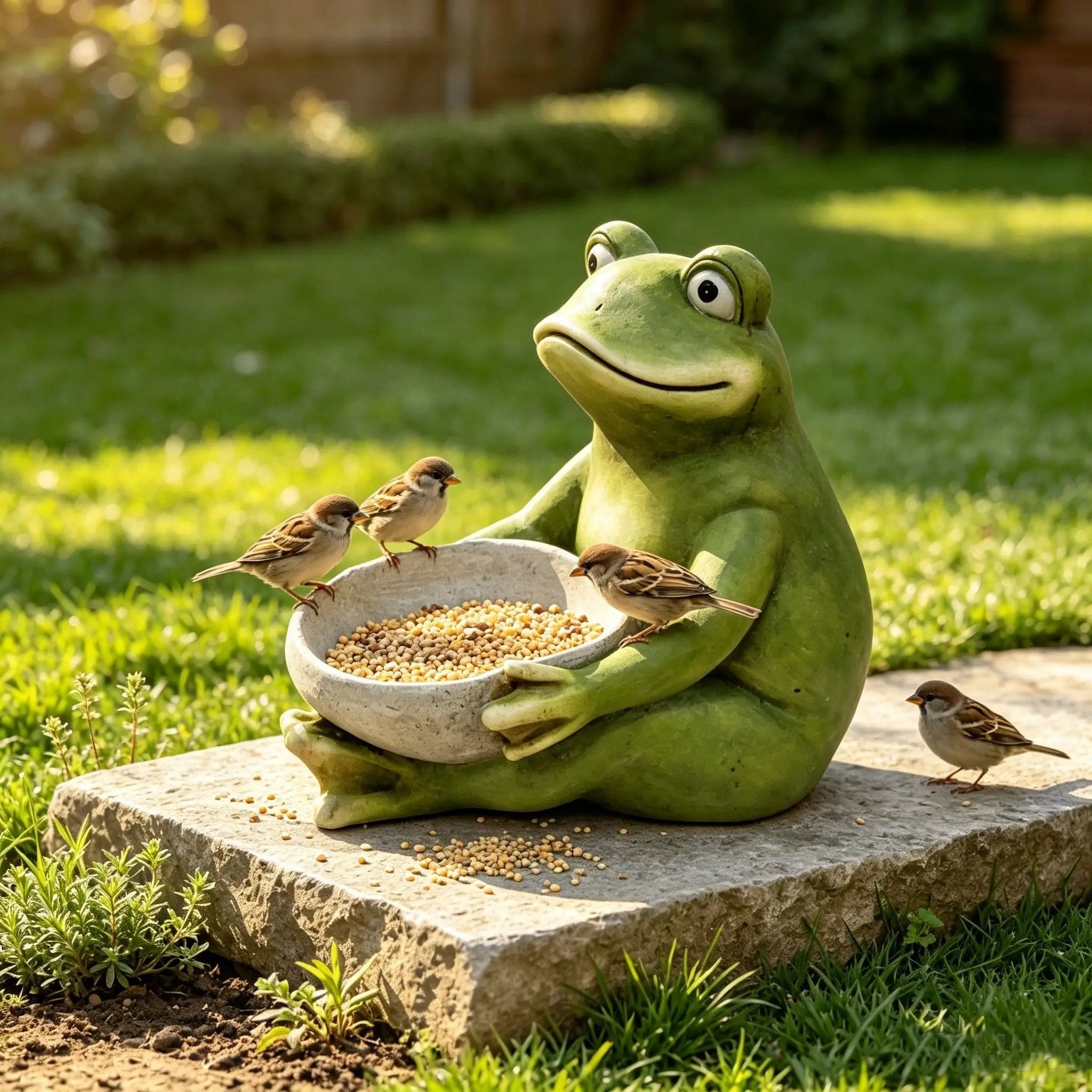 14-Inch Moss Frog Sculpture by HouseOfZazla