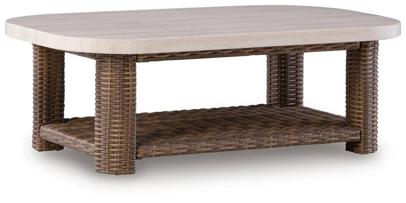 Dolan Creek - Rectangular Cocktail Table - Beige / Brown by Unique Piece Furniture