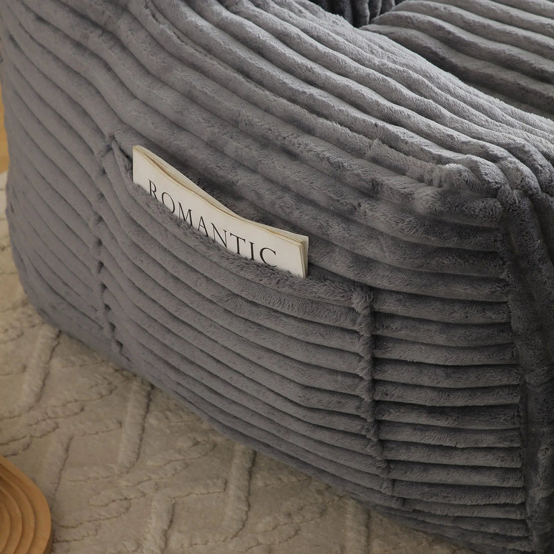 Giant Bean Bag Chair With Armrests And Footstool by Unique Piece Furniture