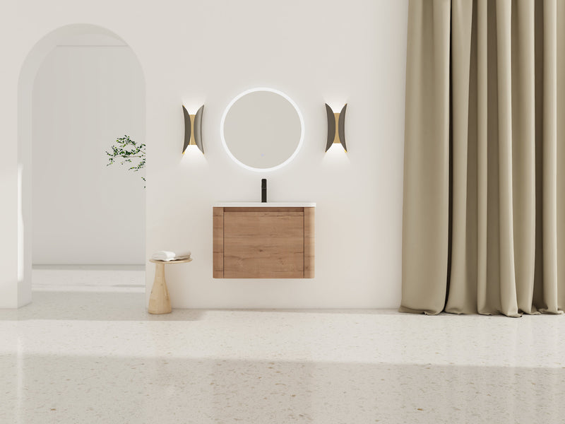 28'' Wall-Mounted Bathroom Vanity with Ceramic Sink by HouseOfZazla