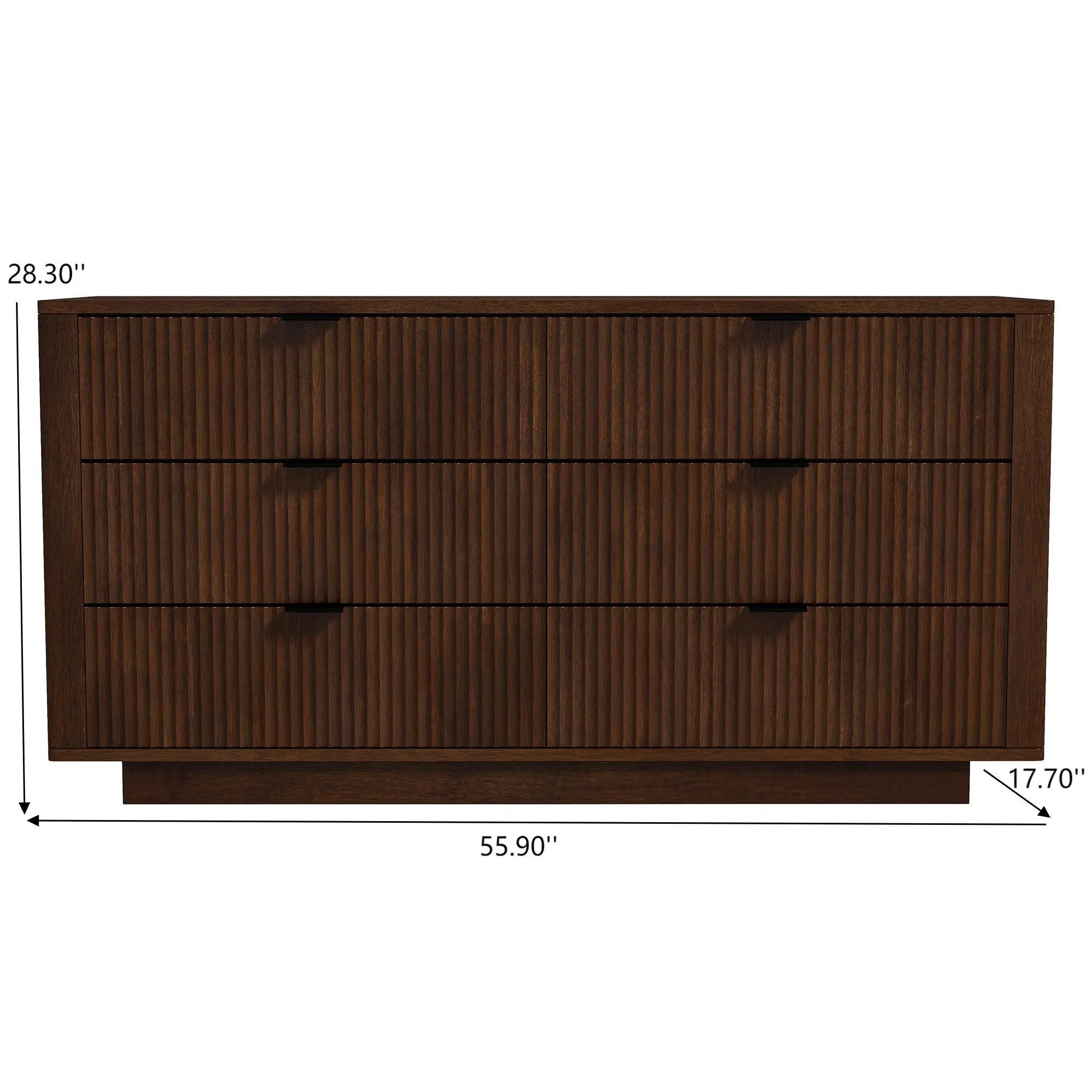 Lola - Dresser With 6 Drawers - Dark Brown by HouseOfZazla
