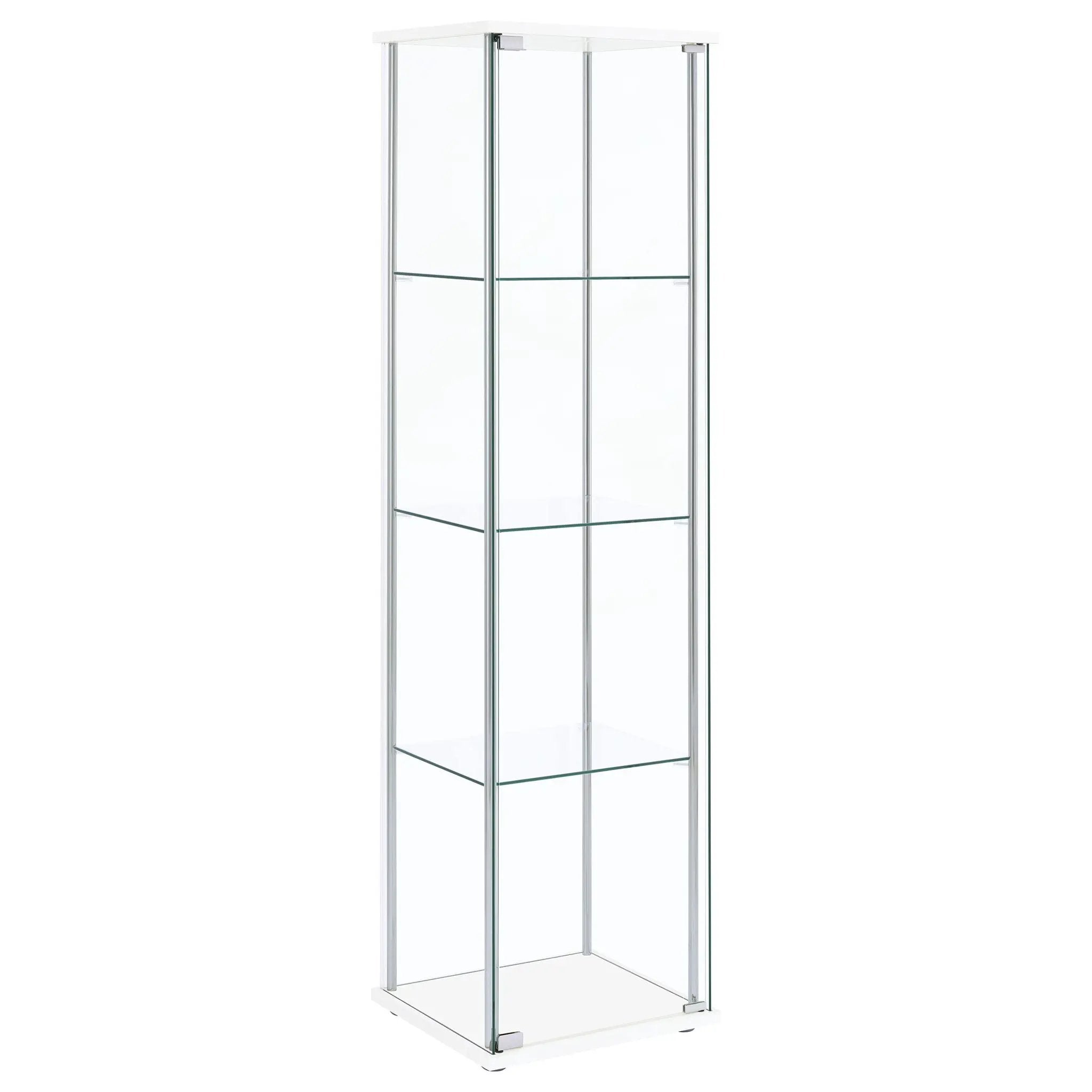Bellatrix 3-shelf Clear Glass Curio Cabinet White by Unique Piece Furniture