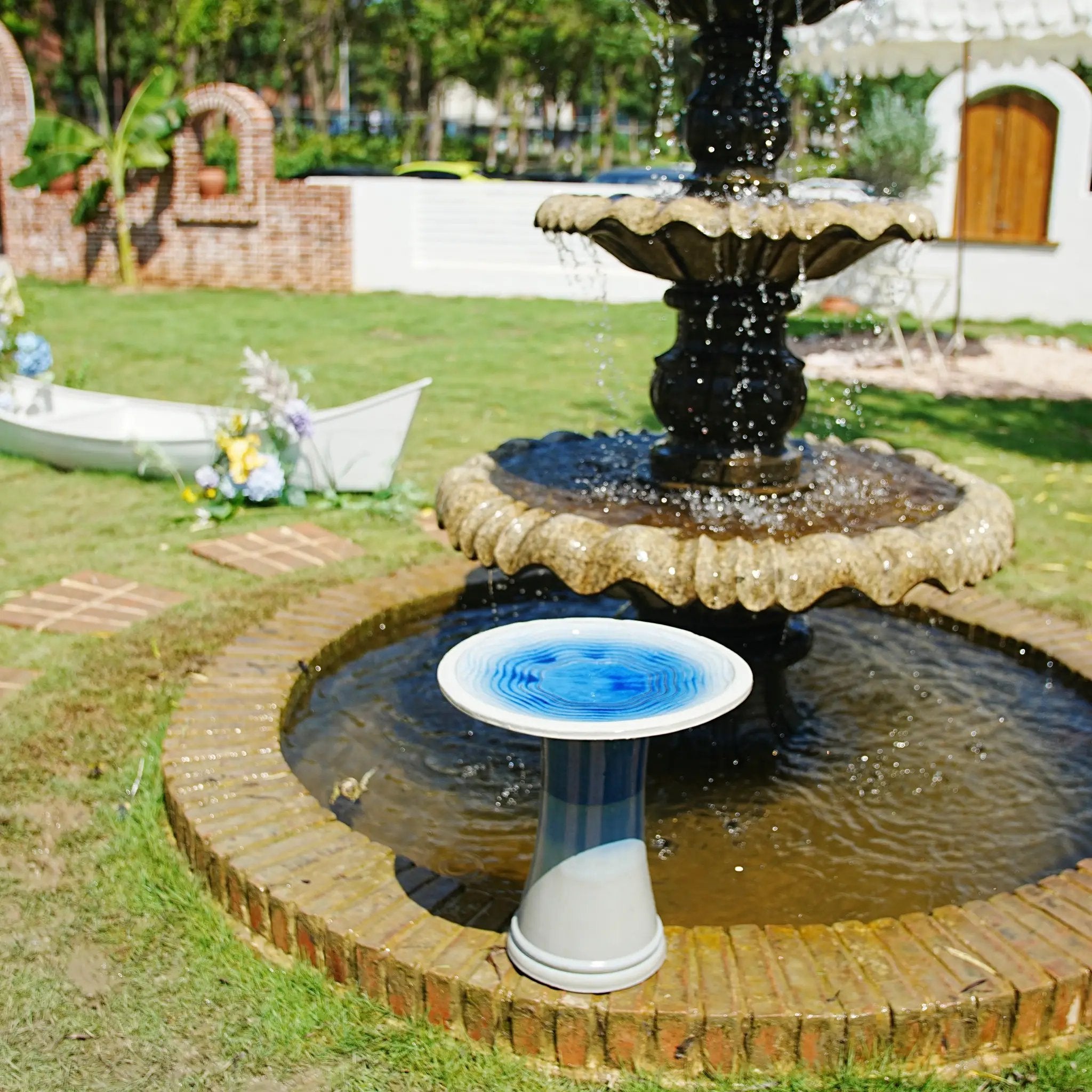 Handmade Glazed Ceramic Bird Bath by HouseOfZazla