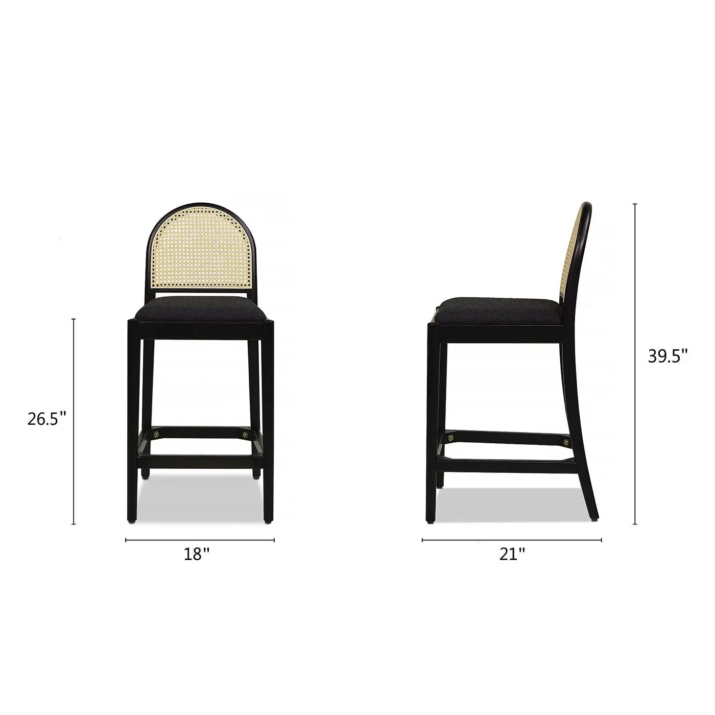 Panama - Curved Back Cane Counter Stool (Set of 2) by HouseOfZazla