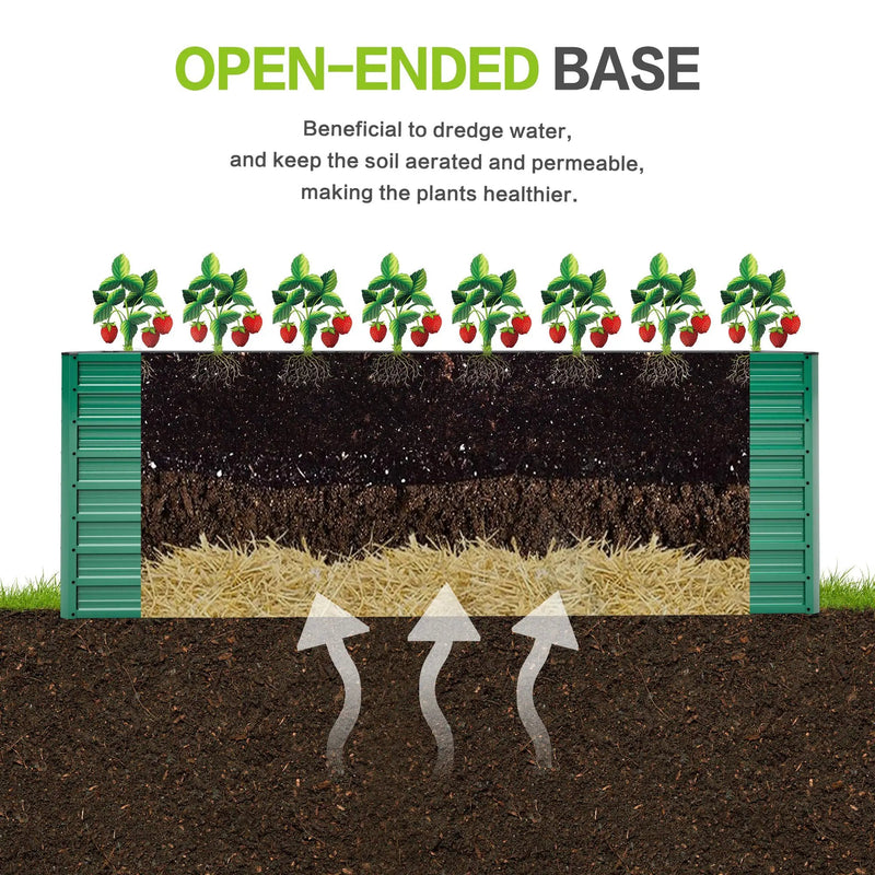 2-Pack 93.7" x 31.5" x 32.3" Raised Garden Bed with Ergonomic No-Bend Design by HouseOfZazla