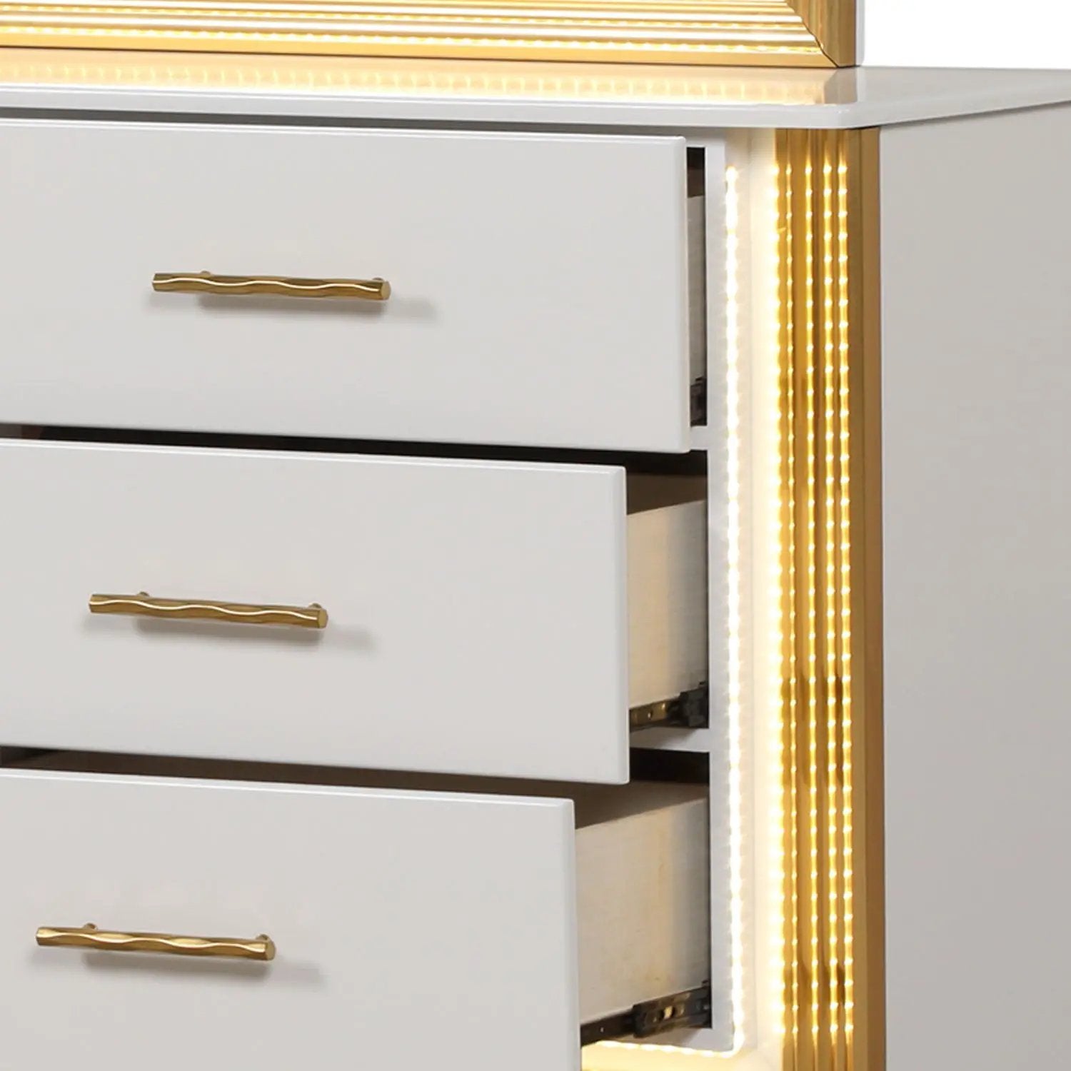 Obsession - 6 Drawer LED Dresser - White
