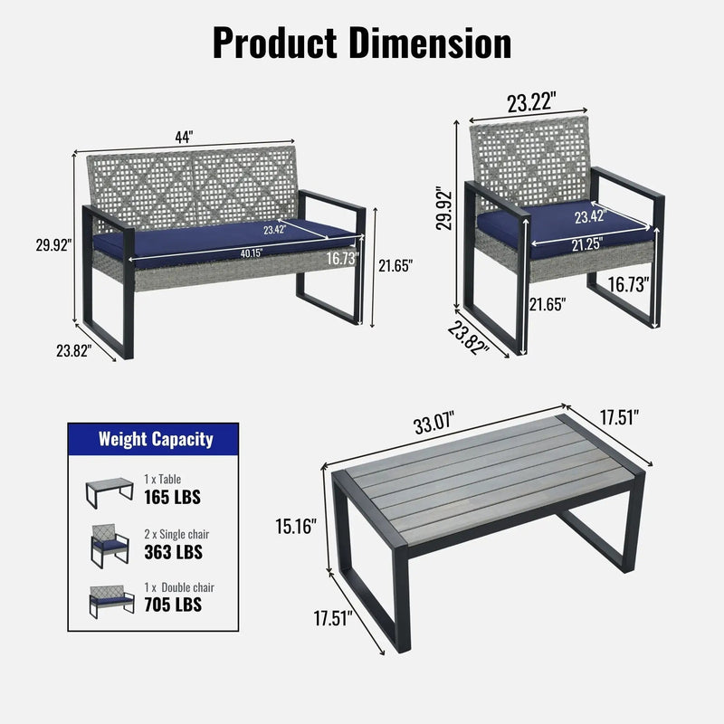 4-Piece Patio Furniture Set by HouseOfZazla