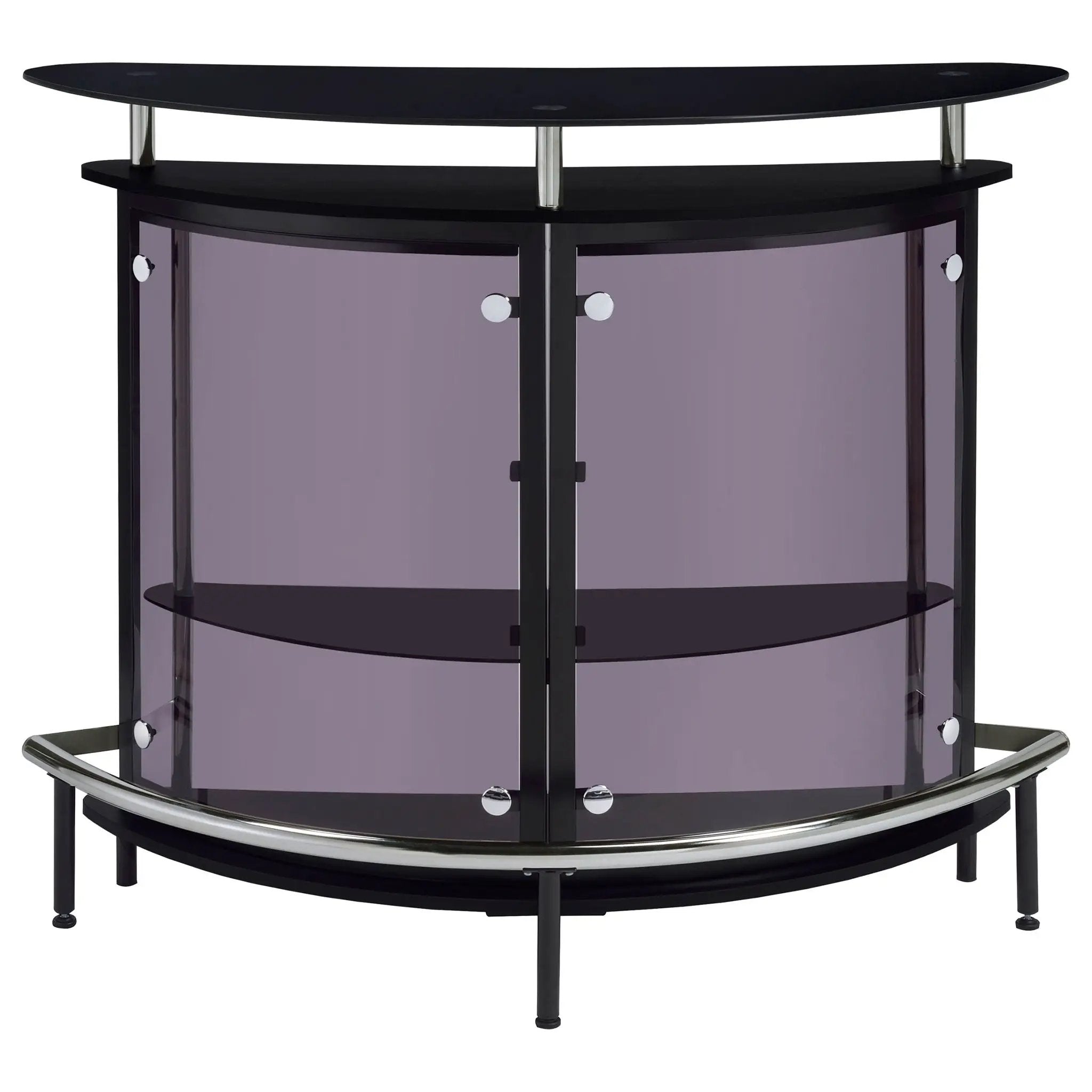 Amarillo Freestanding Glass Top Home Bar Wine Cabinet Black by Unique Piece Furniture