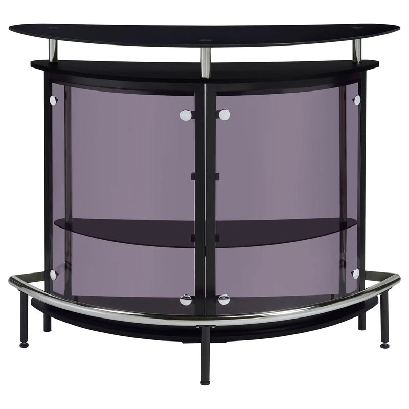 Amarillo Freestanding Glass Top Home Bar Wine Cabinet Black by Unique Piece Furniture