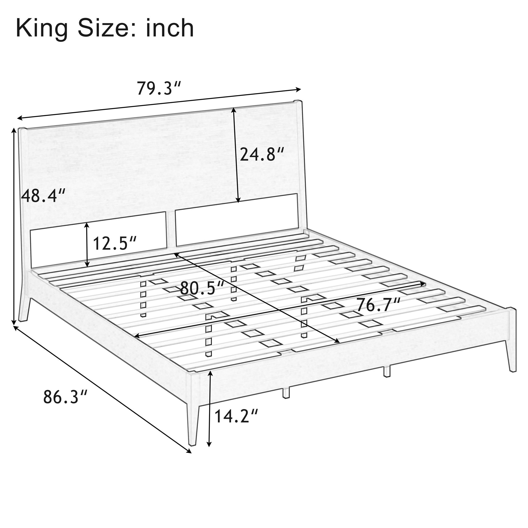 Modern Sled Platform Bed Frame With Slats by HouseOfZazla