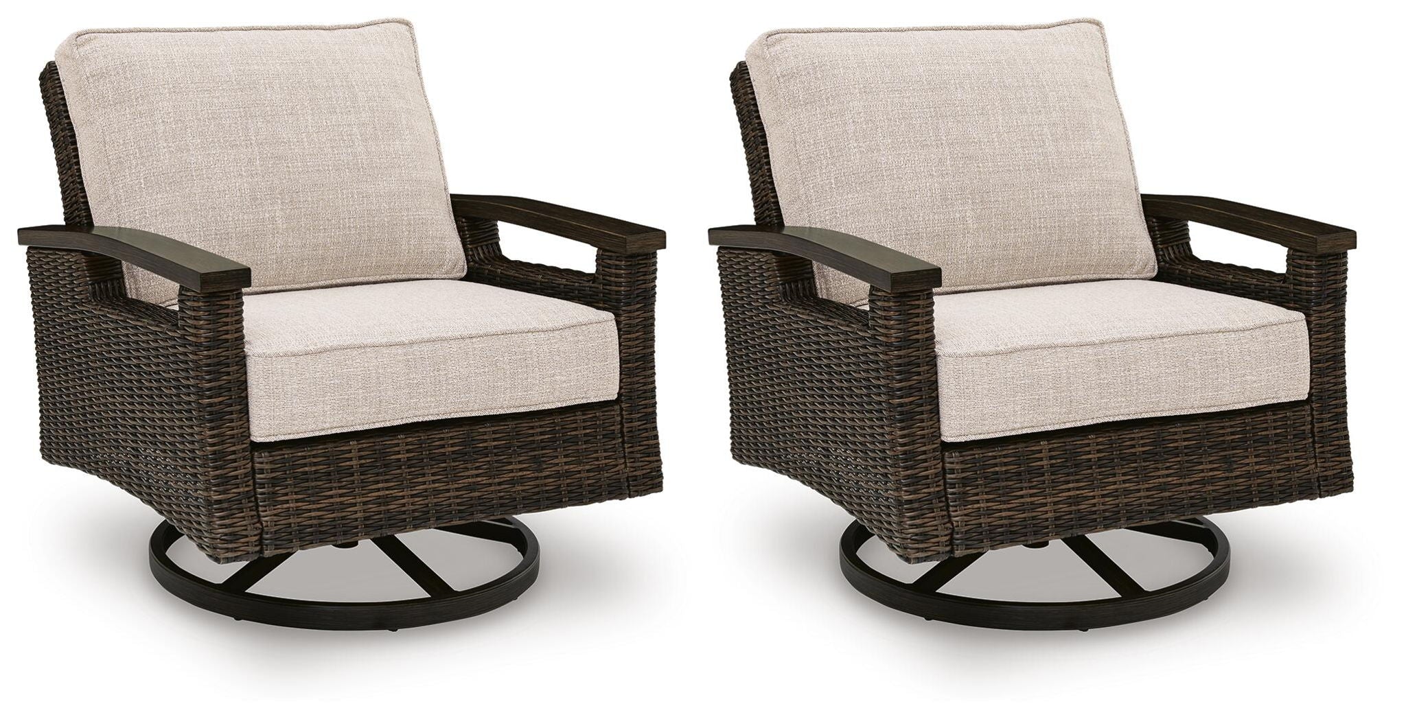 Monterey Point - Swivel Lounge Chair (Set of 2) - Dark Brown by Unique Piece Furniture