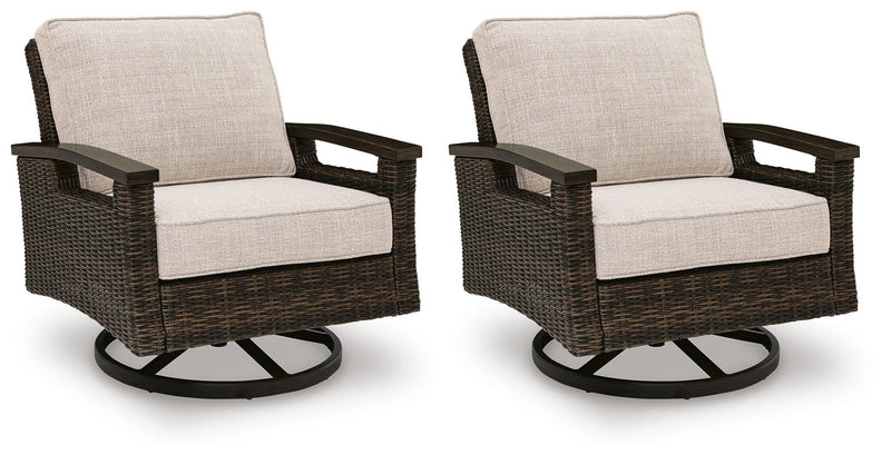 Monterey Point - Swivel Lounge Chair (Set of 2) - Dark Brown by Unique Piece Furniture