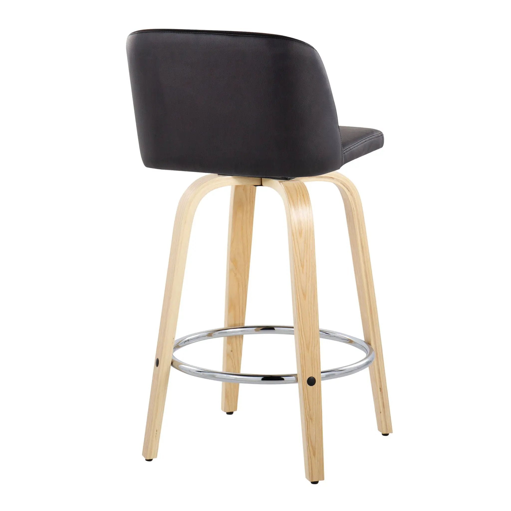 Toriano - Contemporary Fixed-Height Counter Stool With Swivel And Round Footrest (Set of 2) by Unique Piece Furniture
