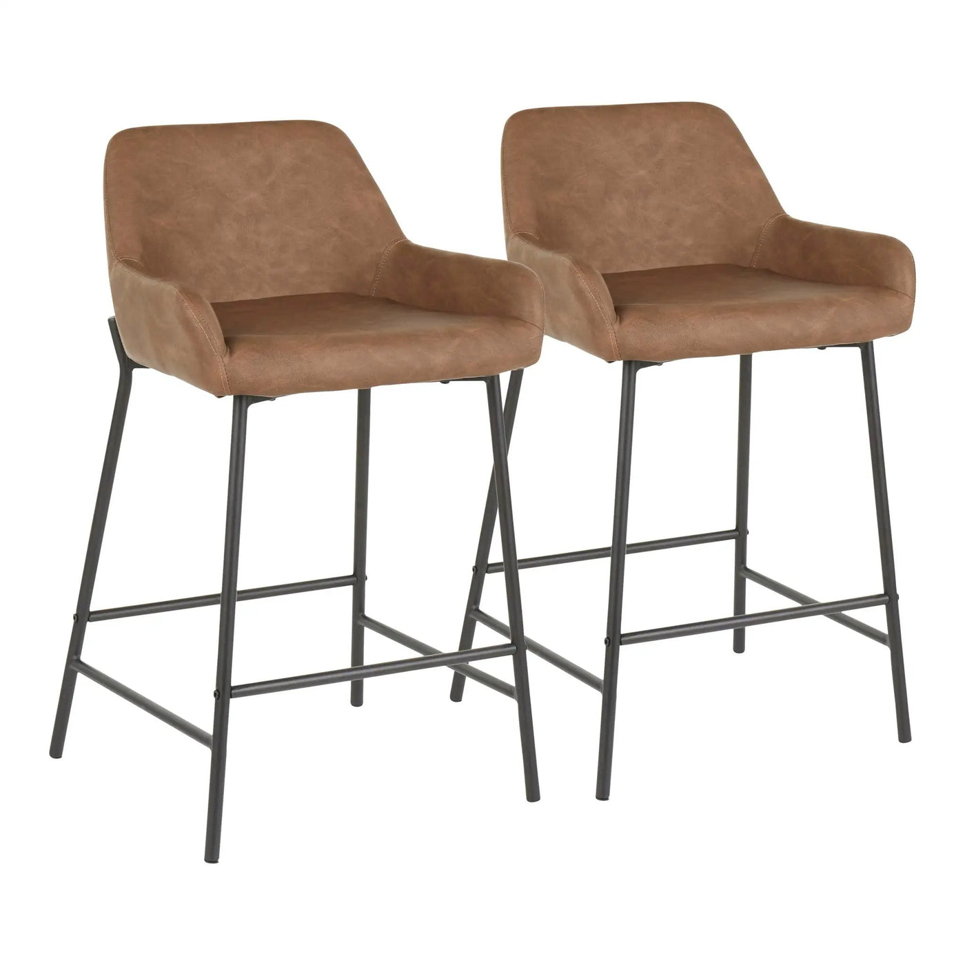Daniella - Industrial Fixed Height Counter Stool (Set of 2) by HouseOfZazla