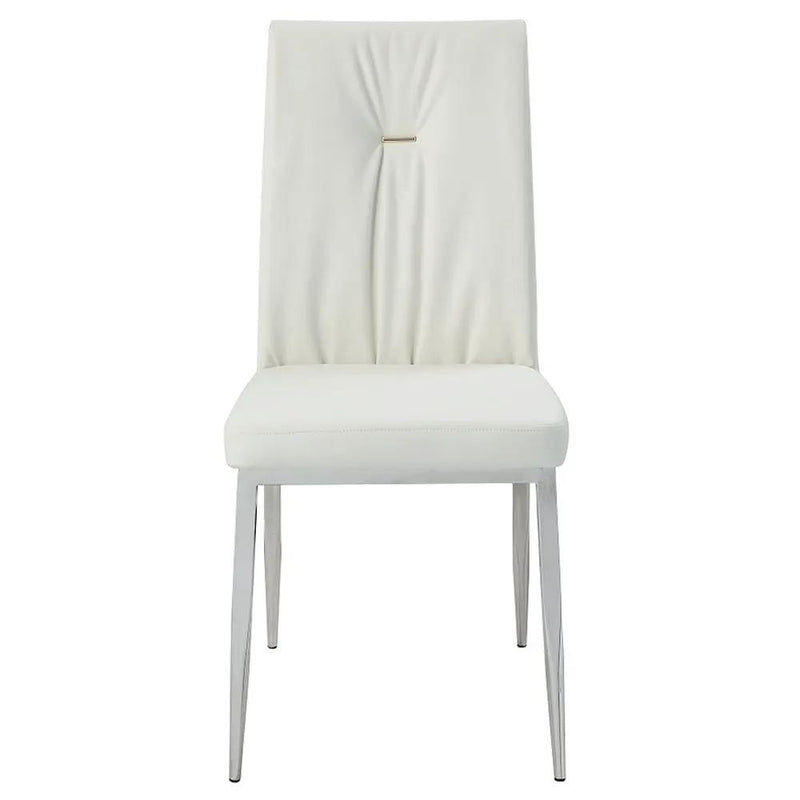 Kamaile - Side Chair (Set of 2) - Beige Synthetic Leather & Chrome by Unique Piece Furniture