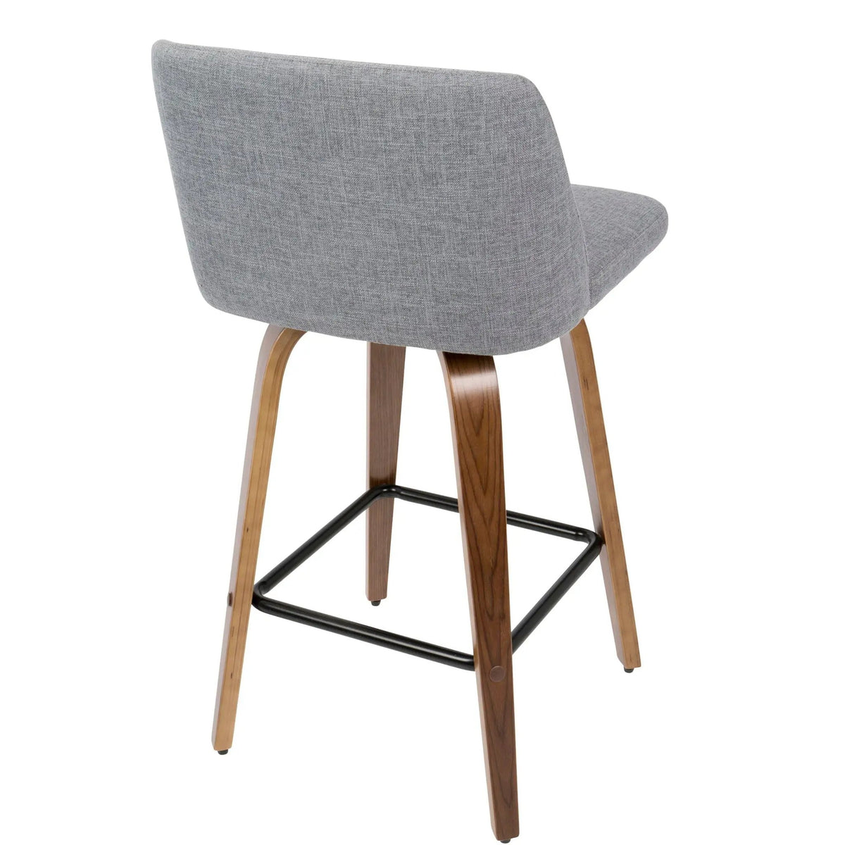 Toriano - Mid Century Modern Fixed Height Counter Stool & Square Footrest (Set of 2) by HouseOfZazla