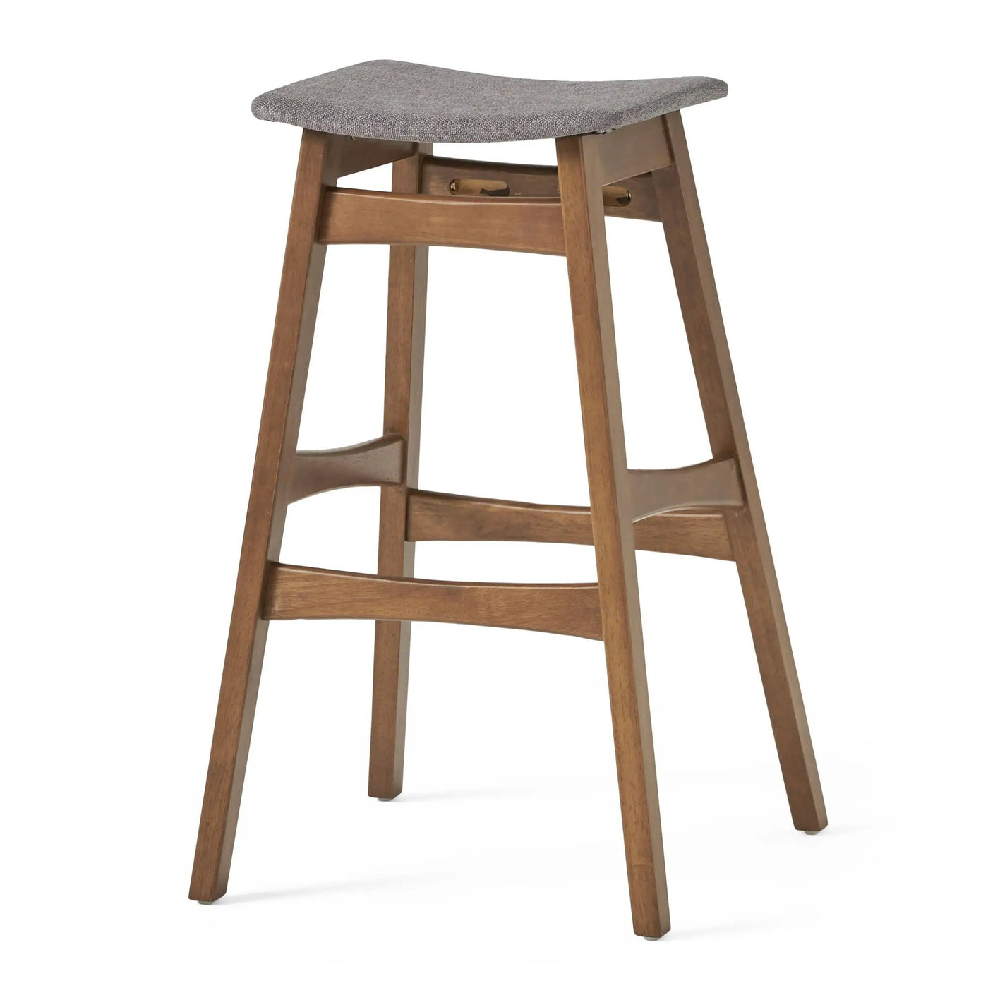 Mid Century Modern Bar Stool Set With Upholstered Seating by HouseOfZazla