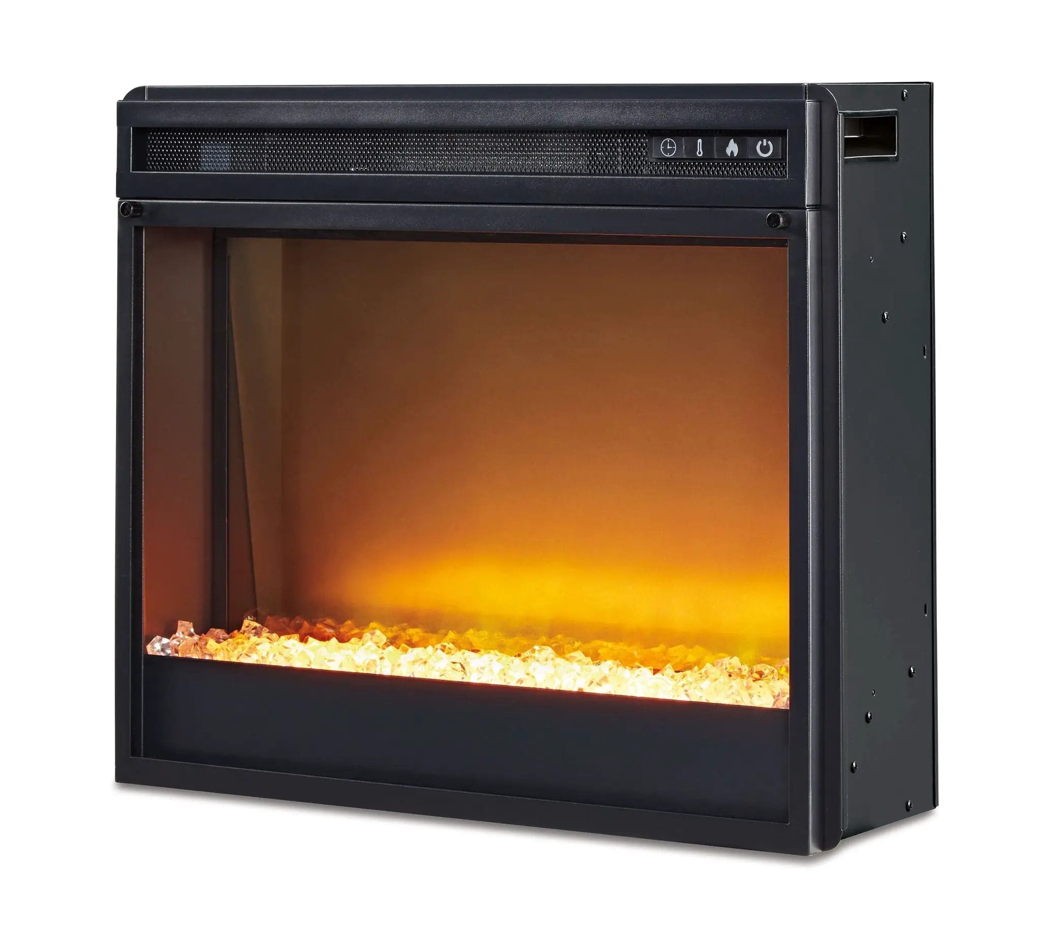 Entertainment Accessories - Fireplace Insert Glass/Stone - Black by Unique Piece Furniture
