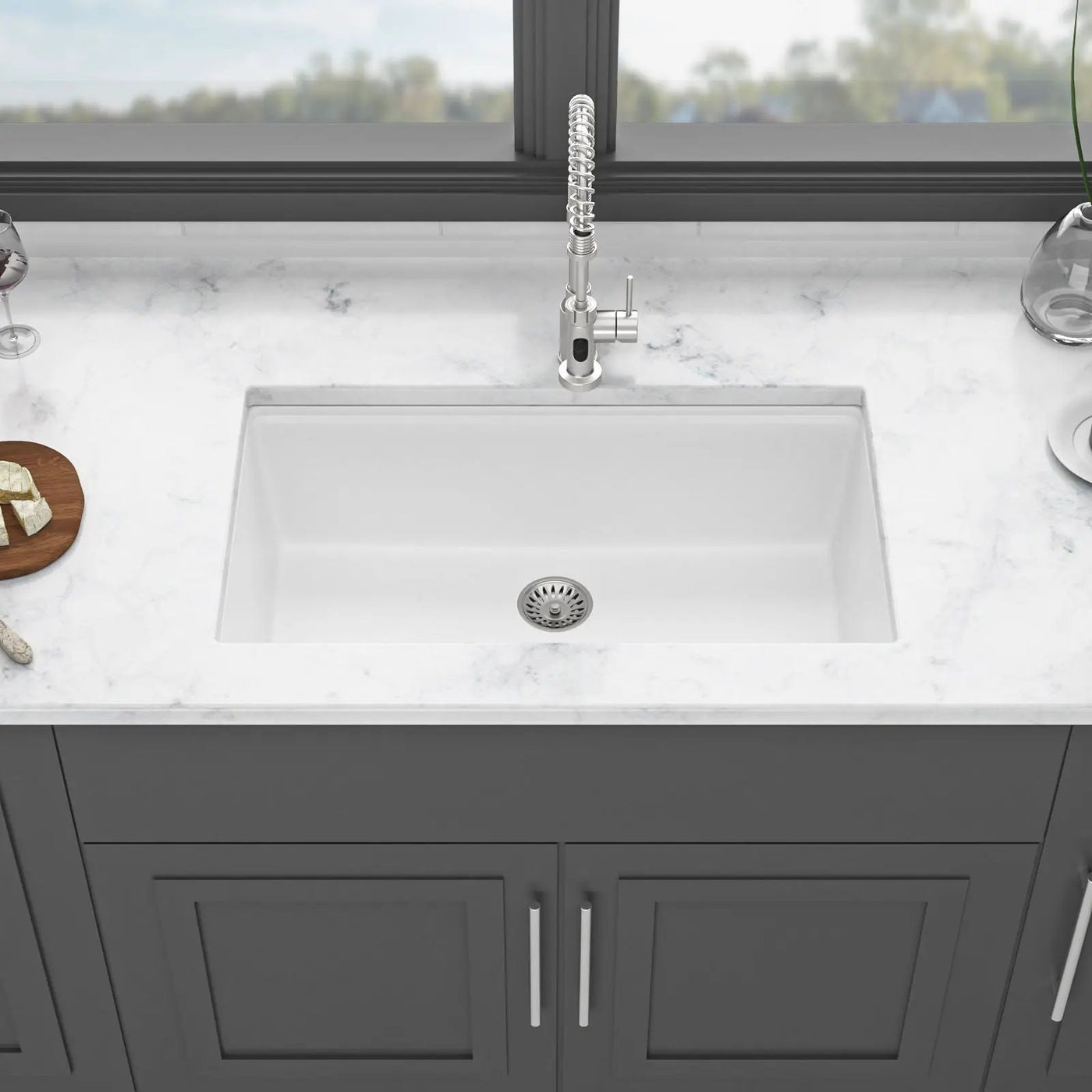 Quartz Kitchen Sink, Granite Composite Workstation Undermount by HouseOfZazla