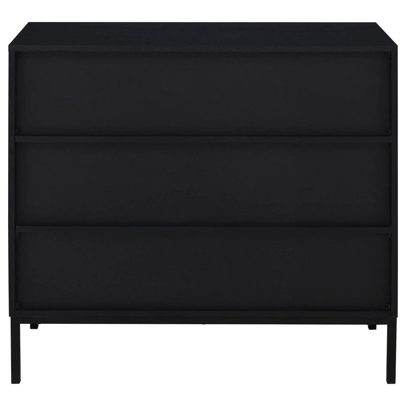 Jess 2-door Arched Fluted Glass Accent Cabinet Black by Unique Piece Furniture