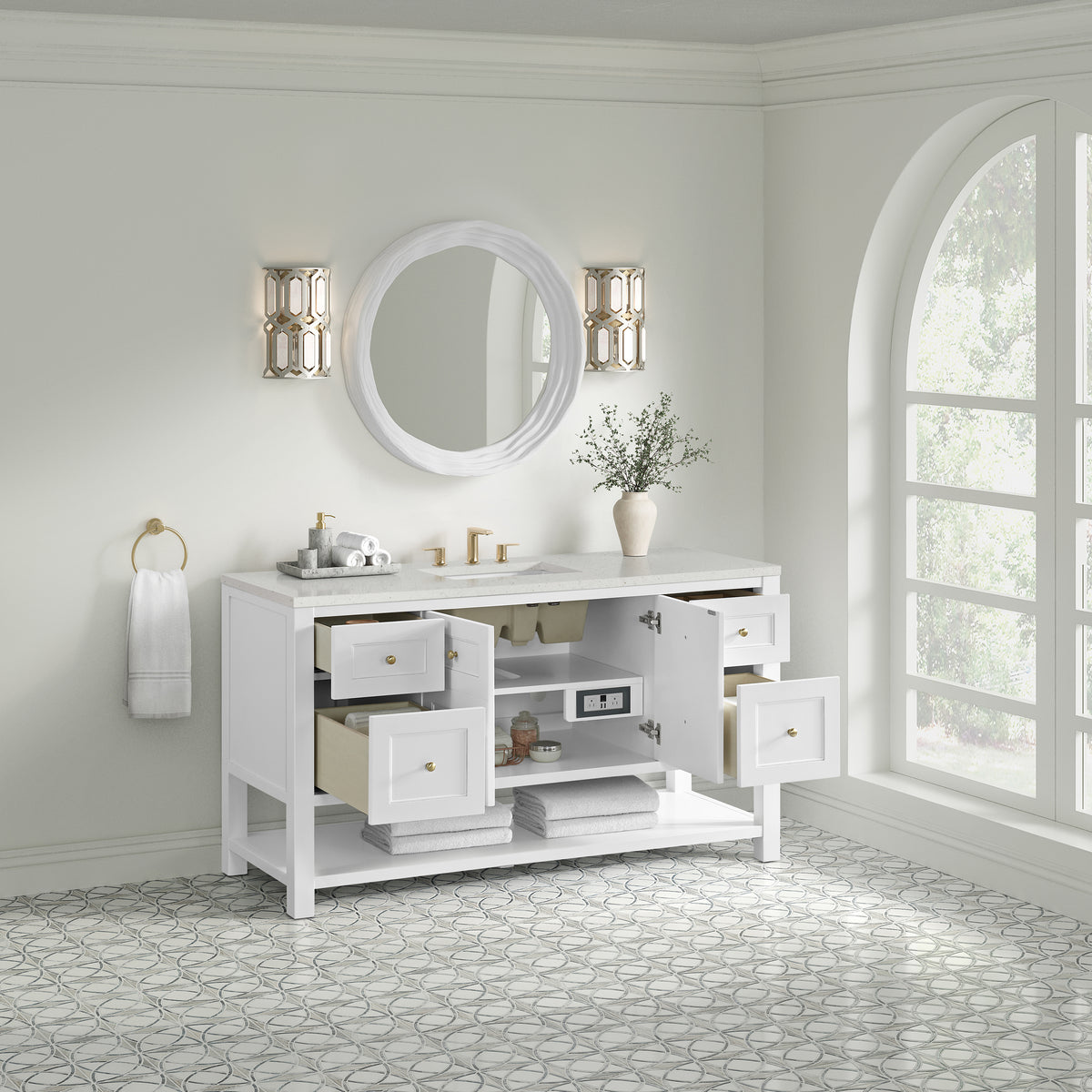 James Martin Breckenridge 60" Single Bathroom Vanity, Bright White, view 30
