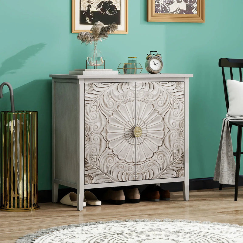2 Door Cabinet, Suitable For Bedroom - Light Gray