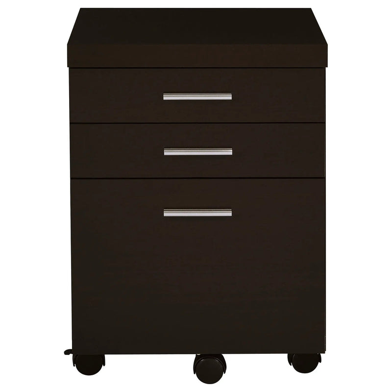 Skylar 3-drawer Home Office Mobile File Cabinet Cappuccino by Unique Piece Furniture