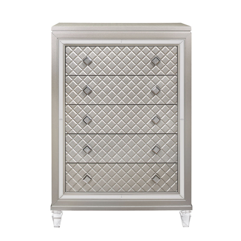 Champagne Glam Chest with Mirrored Accents and Jewel Hardware, photo 6 of 6