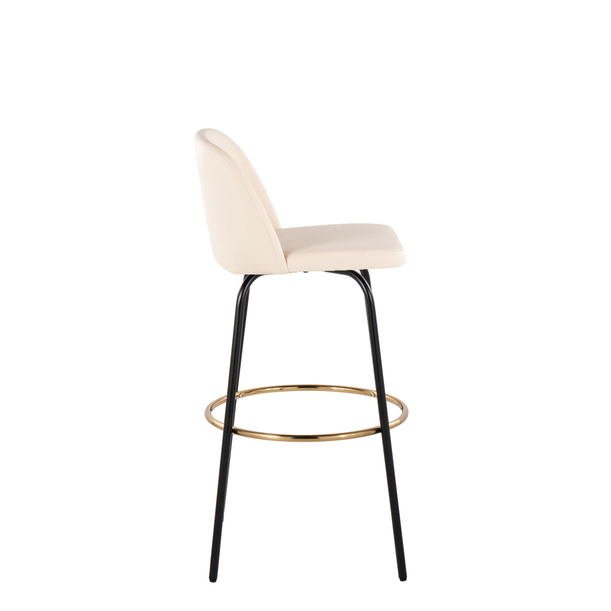 Toriano - Contemporary Fixed Height, Barstool With Swivel & Round Footrest (Set of 2) by Unique Piece Furniture
