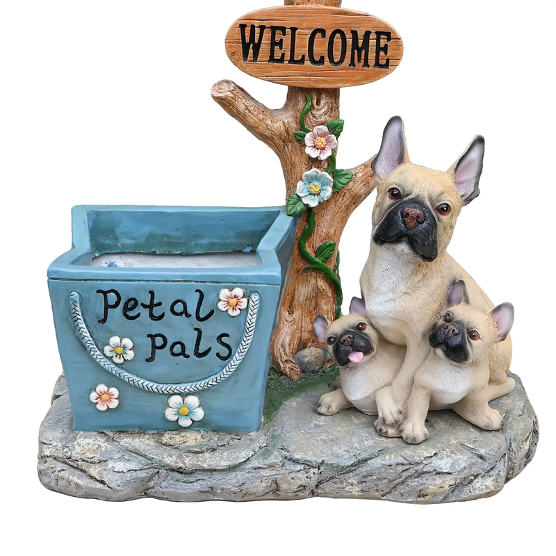 French Bulldog Family Planter Statue by HouseOfZazla