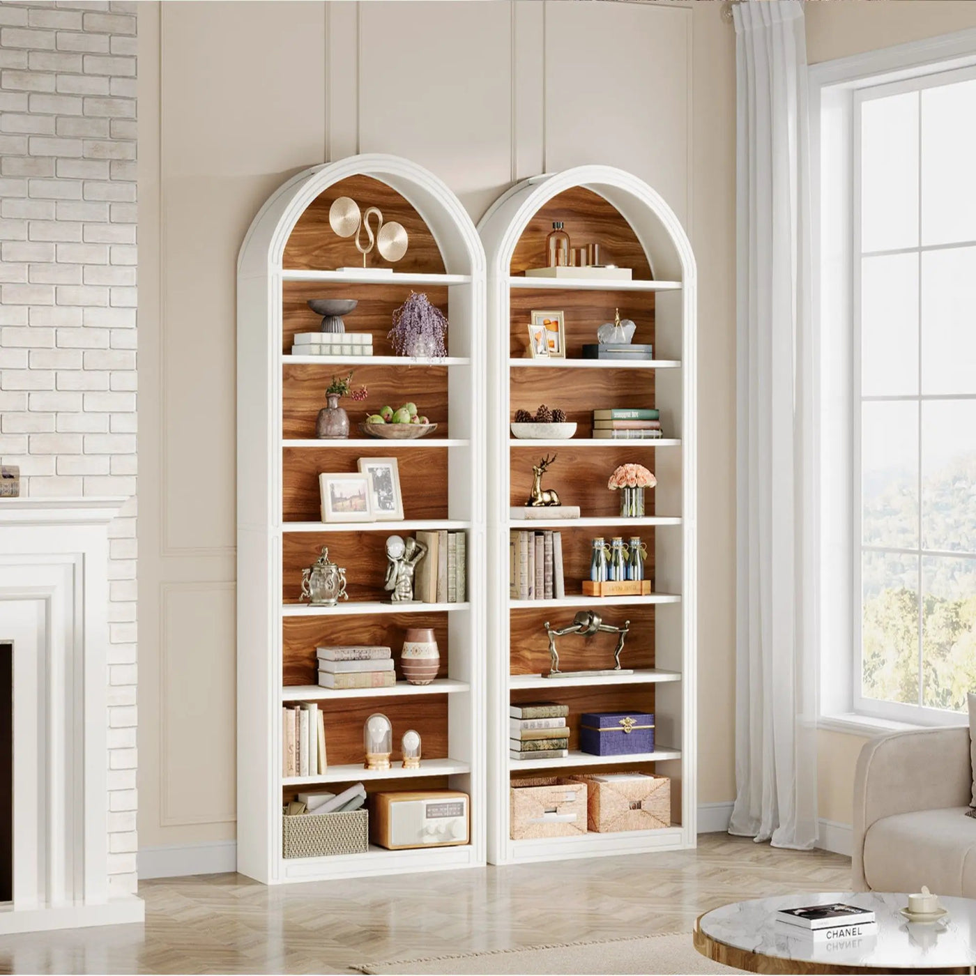 8 Tier Arched Open Display Shelving Unit For Living Room by HouseOfZazla