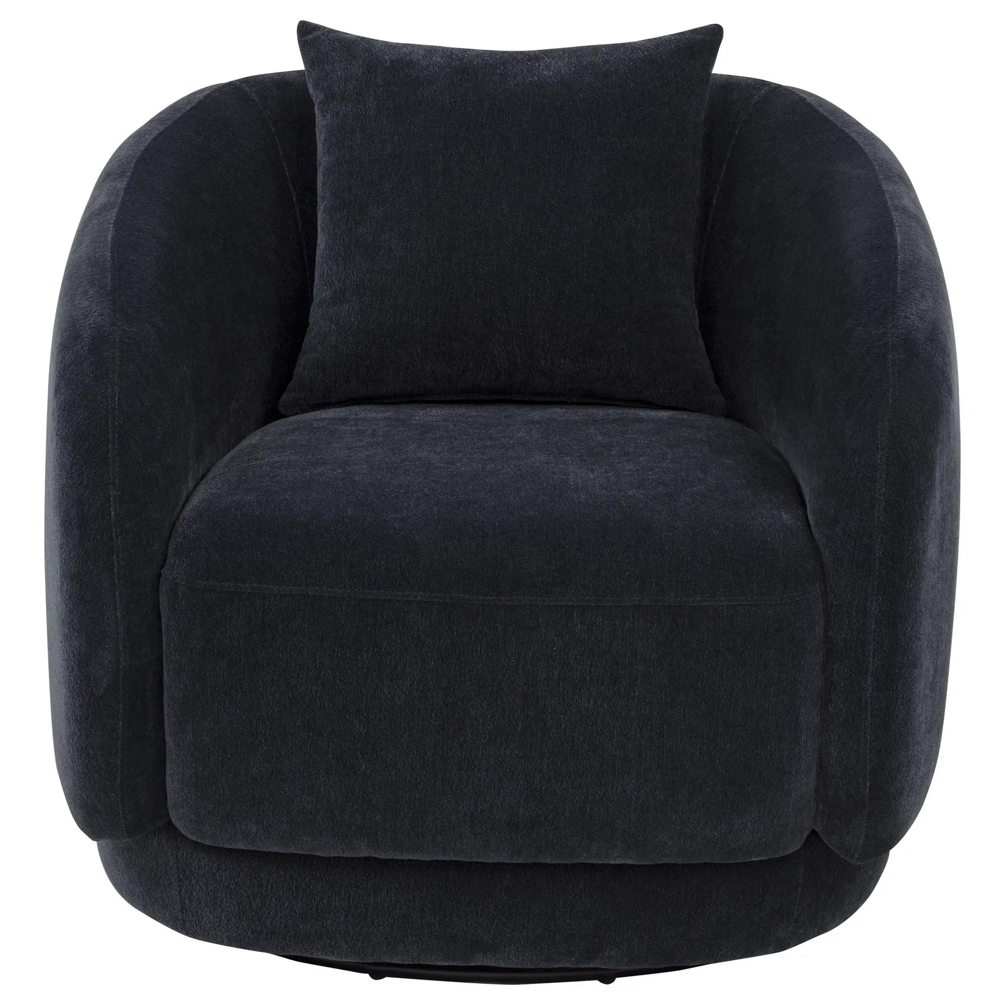 Arnaud Chenille Upholstered Swivel Accent Chair Navy by Unique Piece Furniture