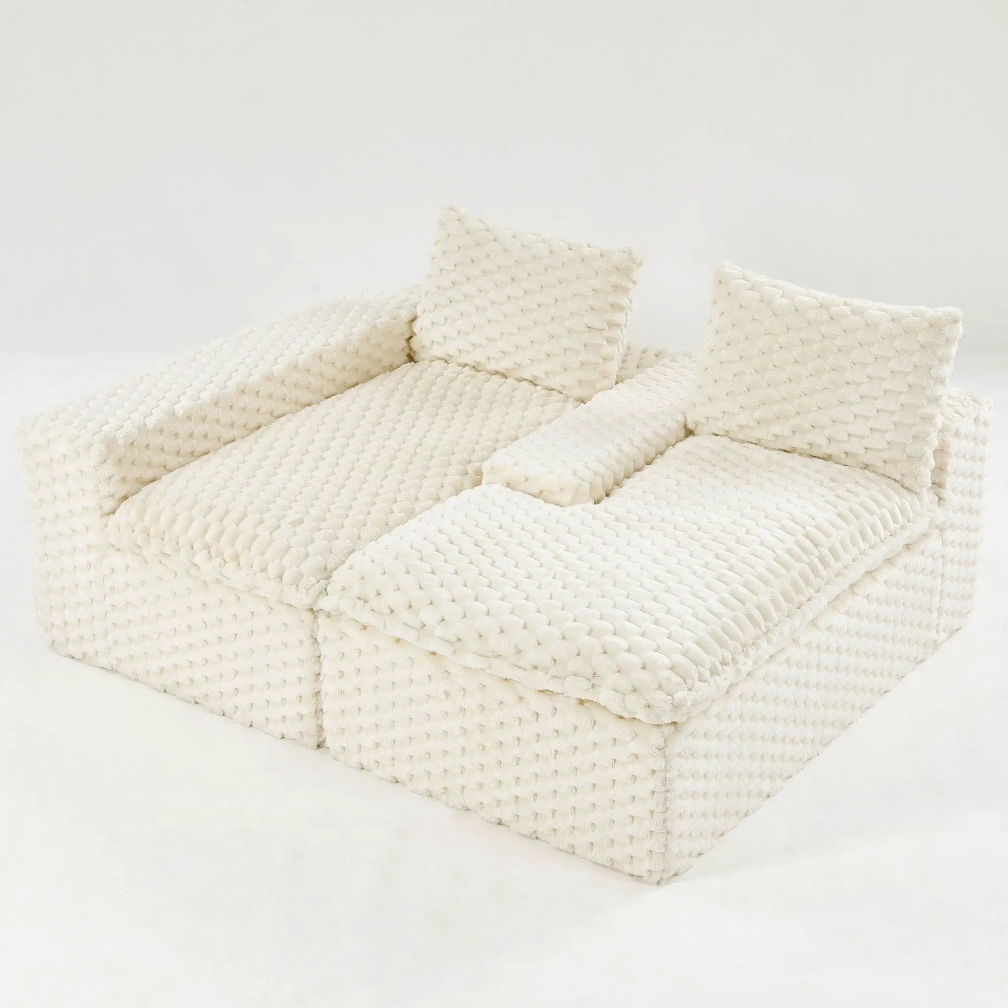 Modular Sofa, Convertible Twin Seat With Chaise Lounge by HouseOfZazla