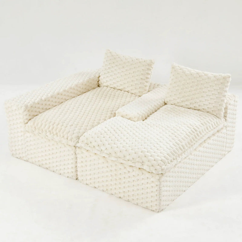 Modular Sofa, Convertible Twin Seat With Chaise Lounge by HouseOfZazla