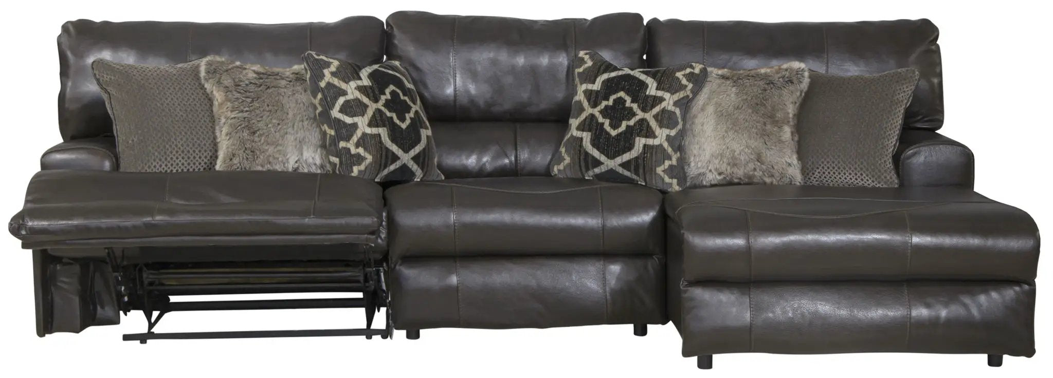 Como - 3 Piece Italian Leather Match Reclining Sectional by Unique Piece Furniture