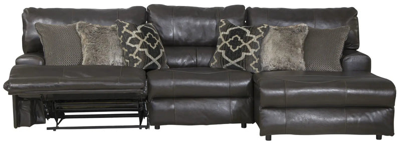 Como - 3 Piece Italian Leather Match Reclining Sectional by Unique Piece Furniture