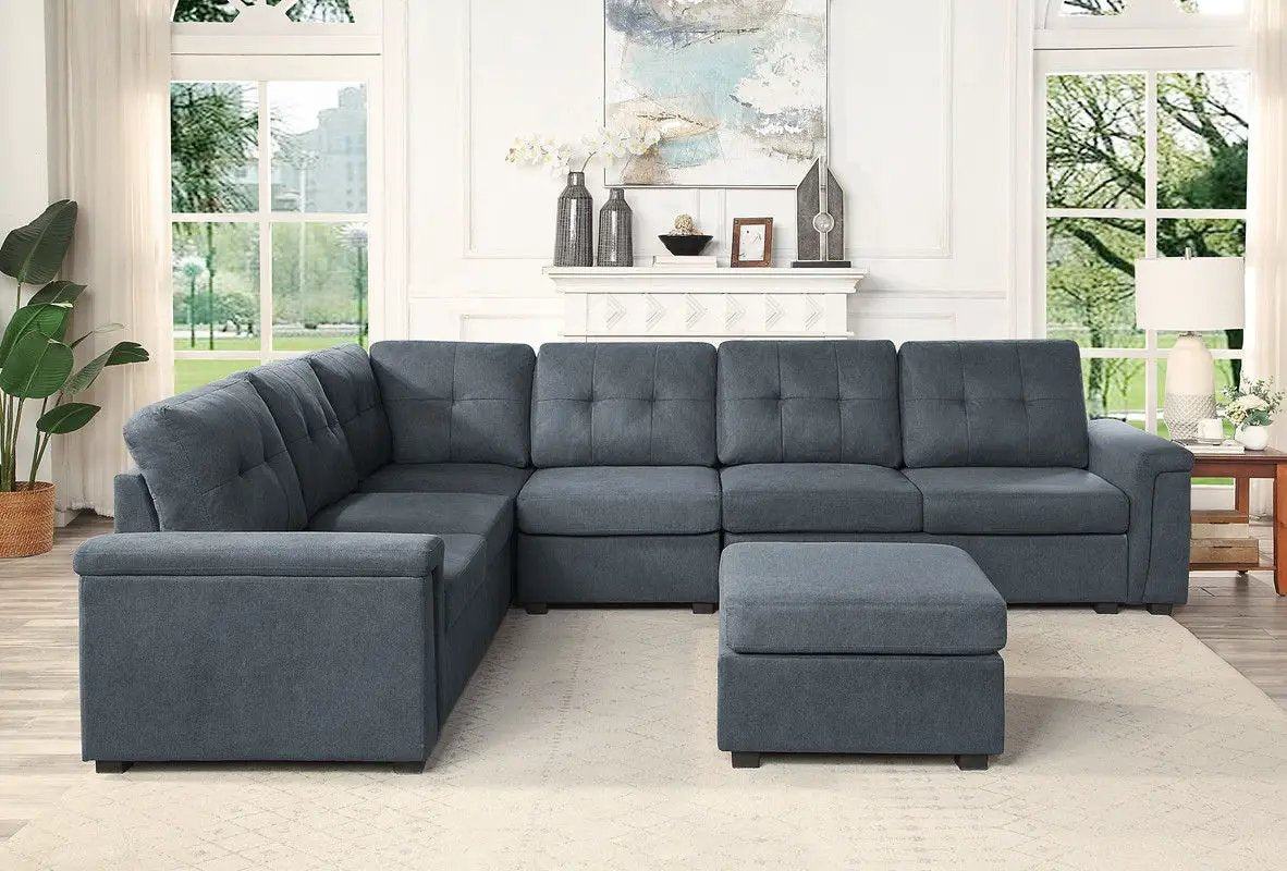 Isla - Fabric Sectional Sofa With Ottoman by Unique Piece Furniture