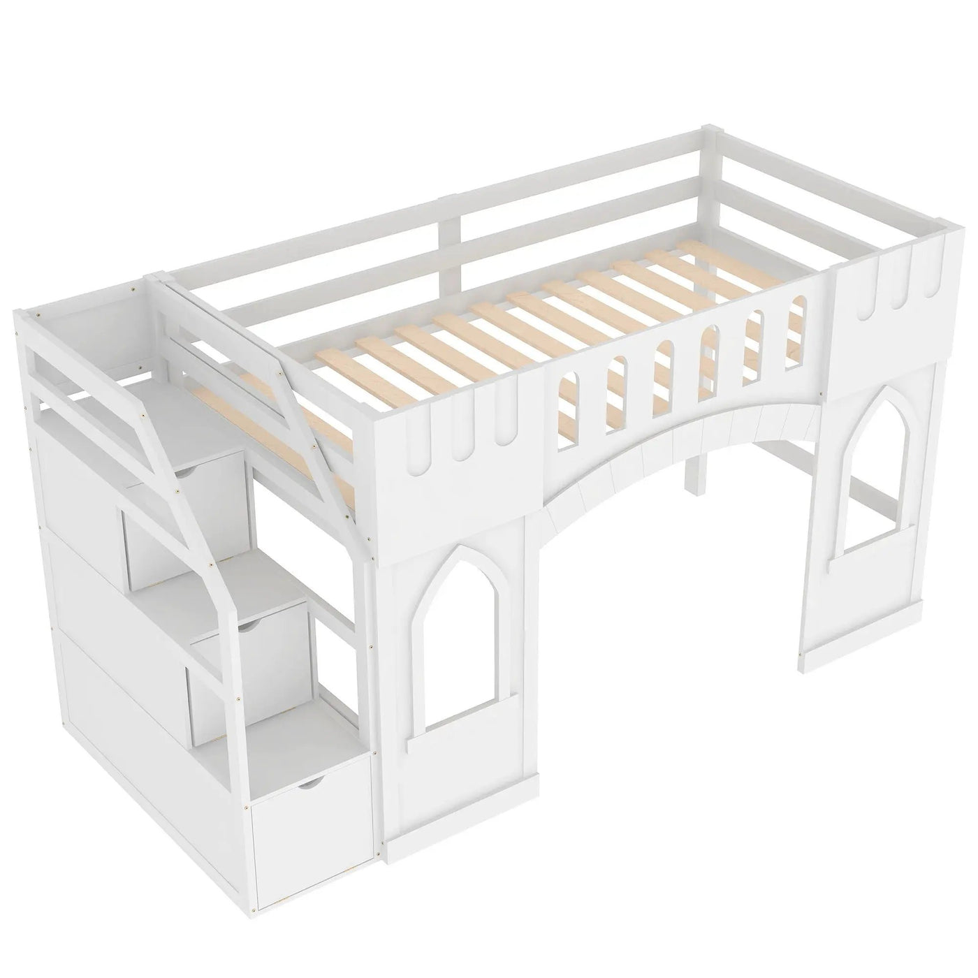 Loft Bed With Storage Staircase And Windows by HouseOfZazla