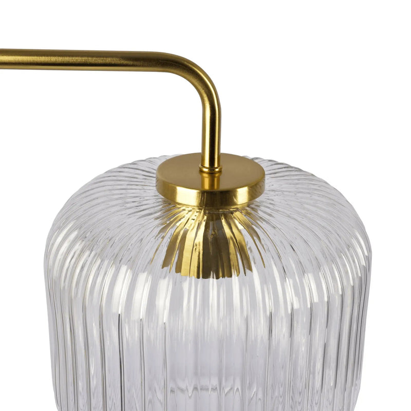 Haven - Clear Table Lamp, Button Control - Gold / White / White Marble by Unique Piece Furniture